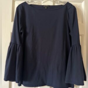 Cute Banana Republic Navy Cotton Bell Sleeve Top Size M